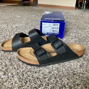 Birkenstock Arizona Soft Footbed Men’s 10 Black Sandals